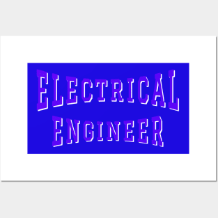 Electrical Engineer in Purple Color Text Posters and Art